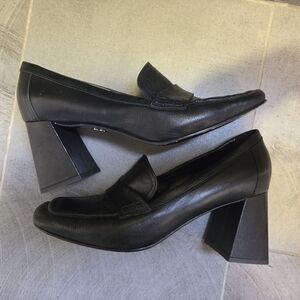 Chic Black Women's Block Heel Loafers